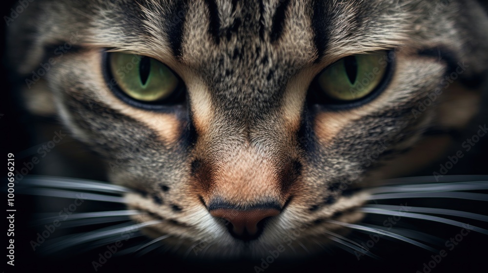 A Close-up Portrait of a Cat's Intriguing Gaze A Close-up Portrait of a Cat's Intriguing Gaze