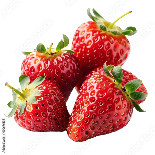 Strawberries isolated on white and transparent background