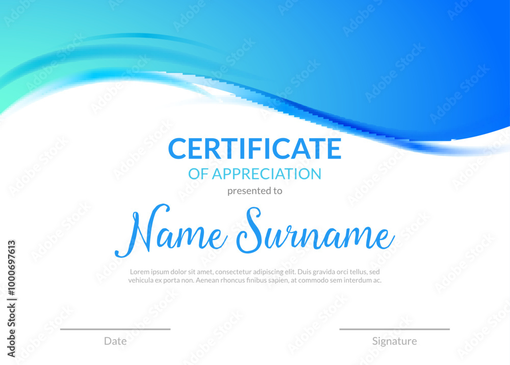 Certificate award diploma template design. Certificate appreciation modern business card award design Certificate award diploma template design. Certificate appreciation modern business card award design