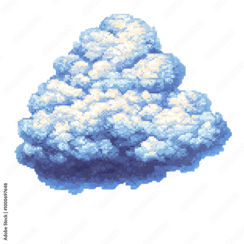 Pixel Cloud: A blocky, pixelated cloud Pixel Cloud: A blocky, pixelated cloud