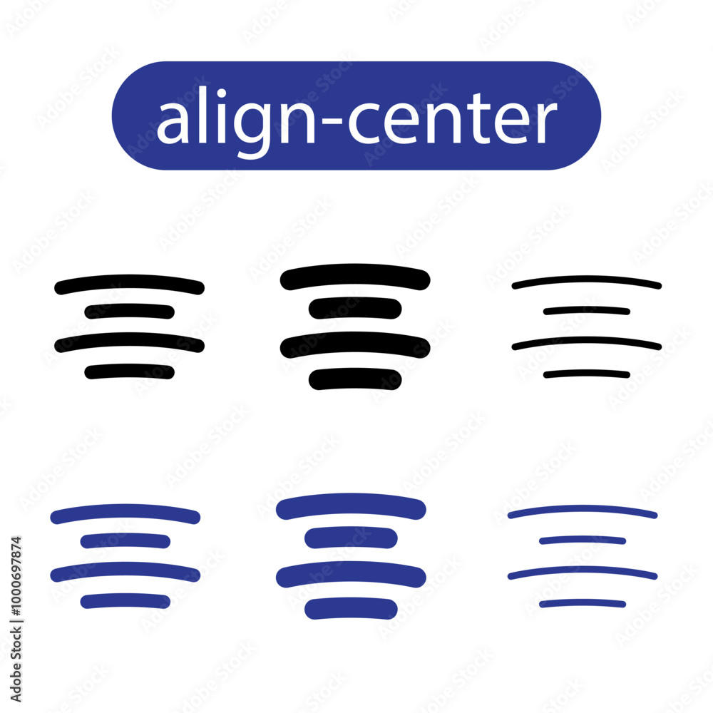 Center Text aligment icon on white background.
Center Text aligment icon on white background.