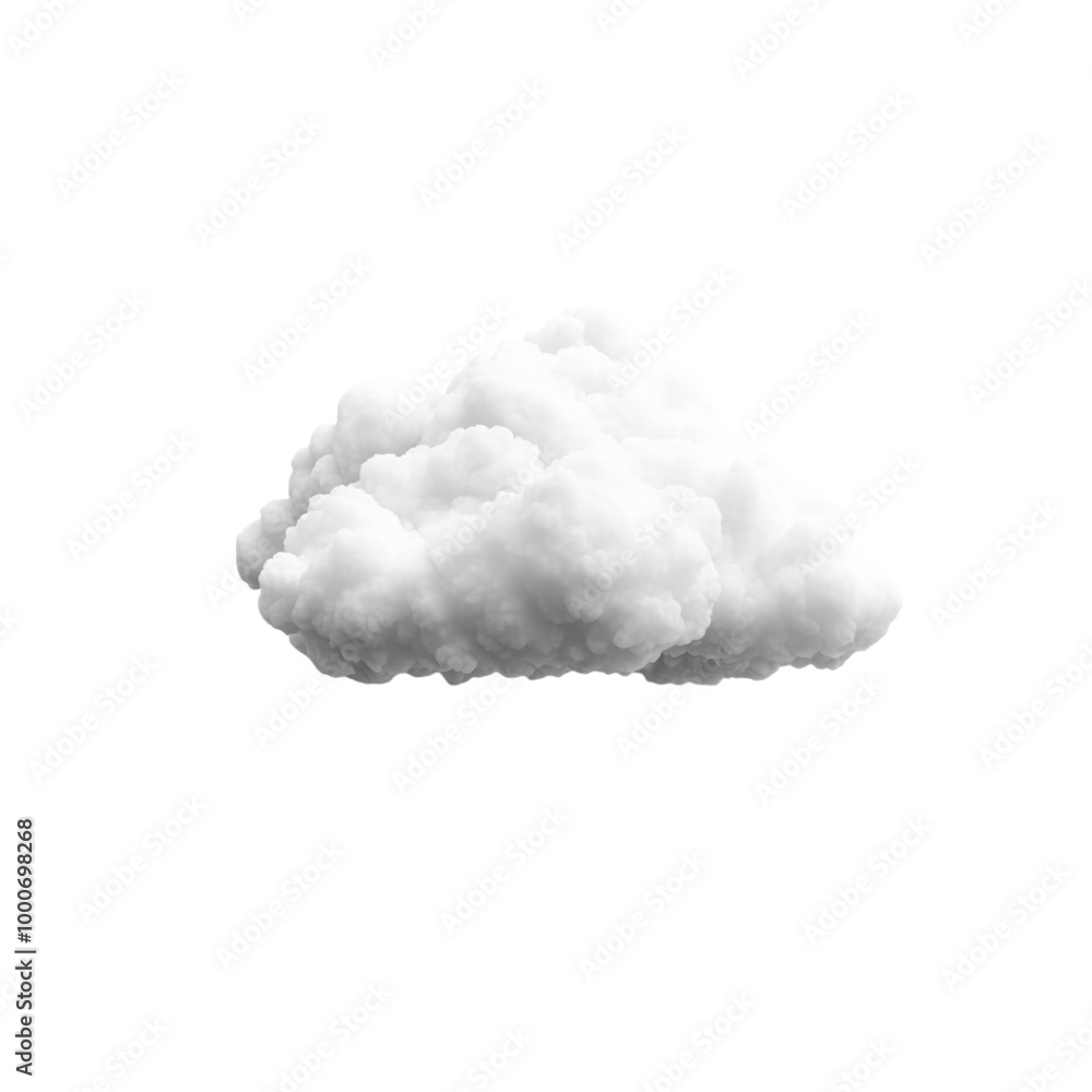 Minimalist Cloud: A simple, smooth-edged cloud with a clean, modern aesthetic. png, transparent background.