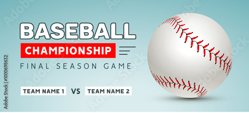 Baseball flyer poster template tournament invitation. Baseball background advertising design banner