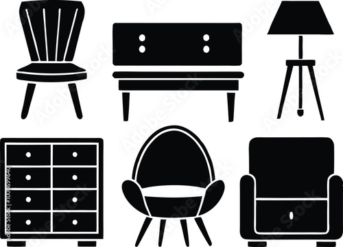 set of furniture icons