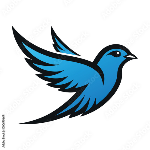 Solid color Mountain Bluebird animal vector design