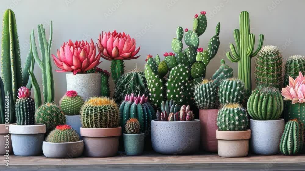 Collection of Cacti in Pots Collection of Cacti in Pots