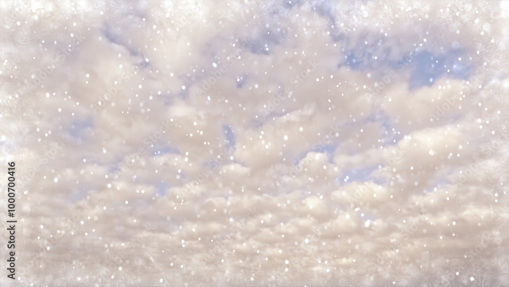 Obraz premium cute scurry on clouds on sky bg - photo of nature