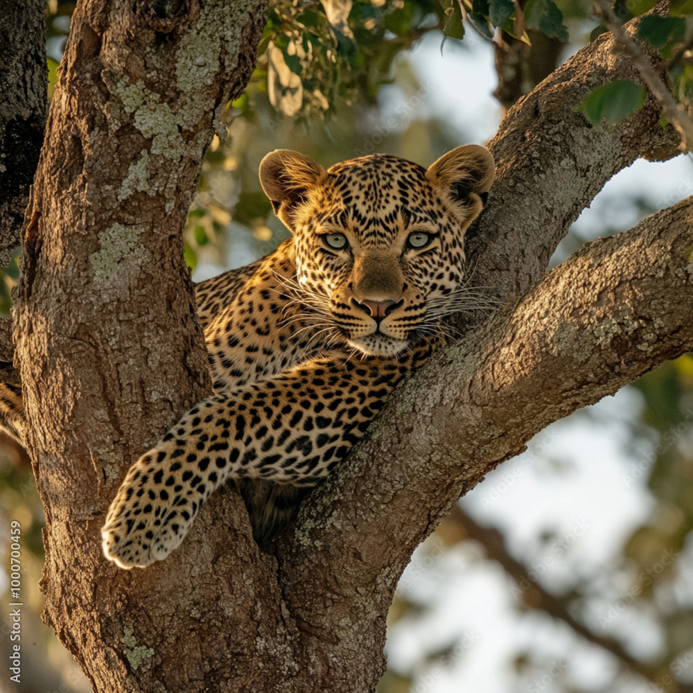 Obraz premium leopard resting on the tree