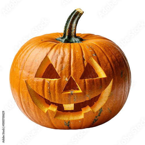 Halloween pumpkin isolated on white  and transparent background