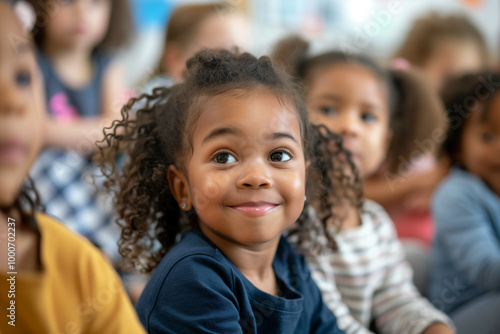Diverse Group of Young Children in a Classroom