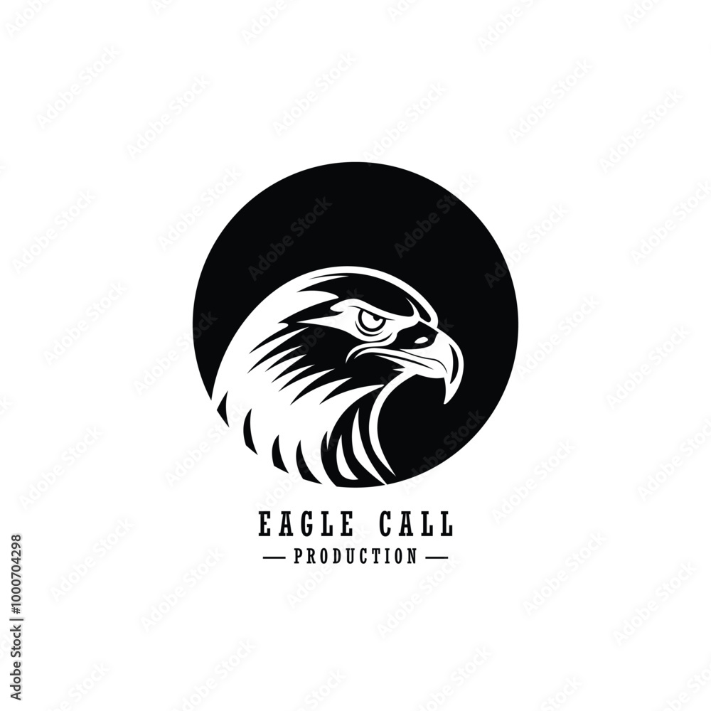 Obraz premium a black and white picture of an eagle with a black background.