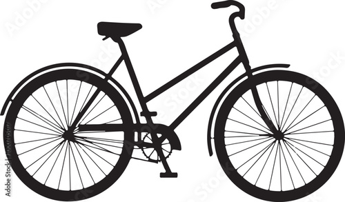 A vector illustration of a bike silhouette with a white background. 