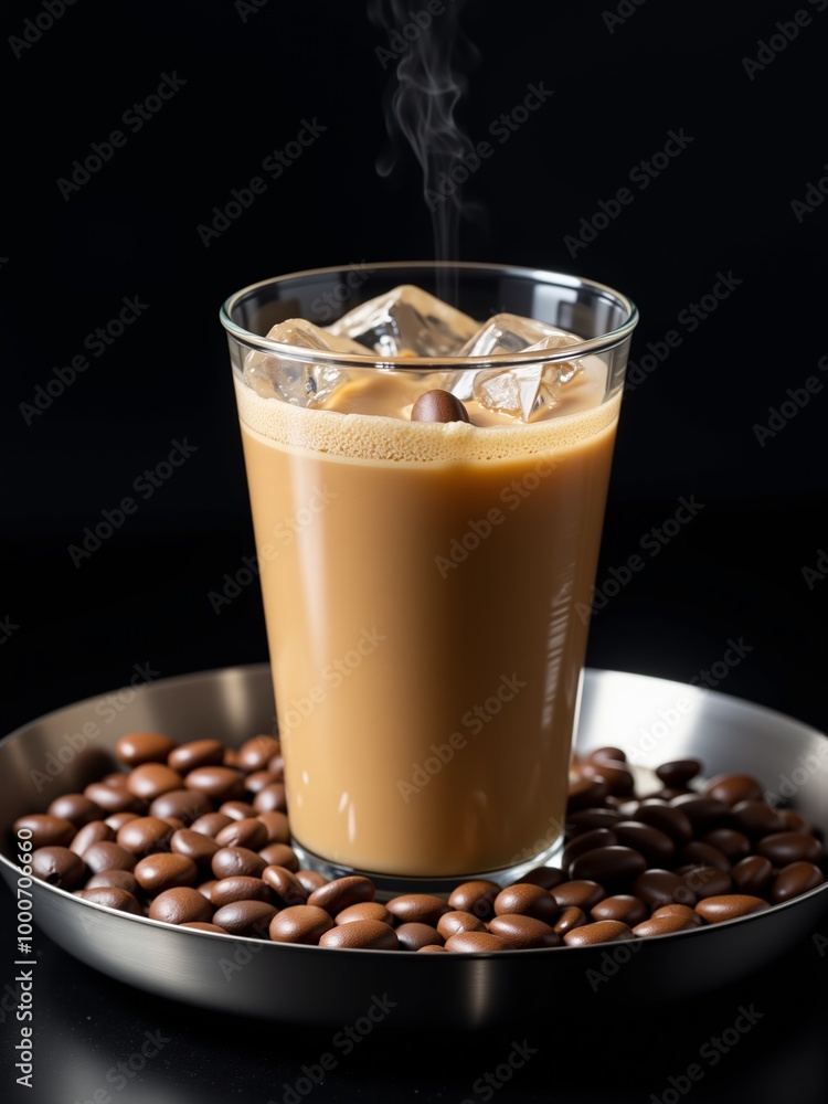 cup of coffee with rich foam, perfect for cafe promotions, menus, and morning routine concepts. cup of coffee with rich foam, perfect for cafe promotions, menus, and morning routine concepts.
