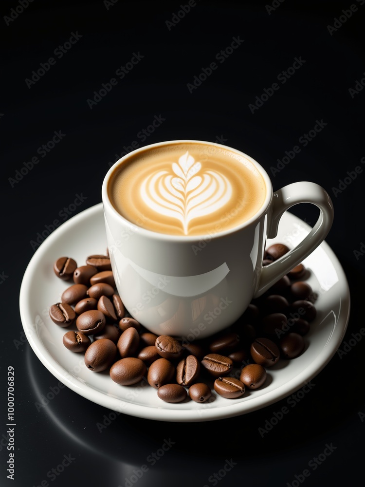 cup of coffee with rich foam, perfect for cafe promotions, menus, and morning routine concepts. cup of coffee with rich foam, perfect for cafe promotions, menus, and morning routine concepts.