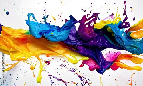 colorful paint splashes