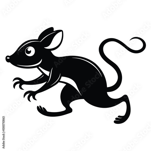 Solid color Mouse running animal vector design