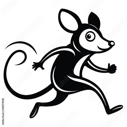 Solid color Mouse running animal vector design