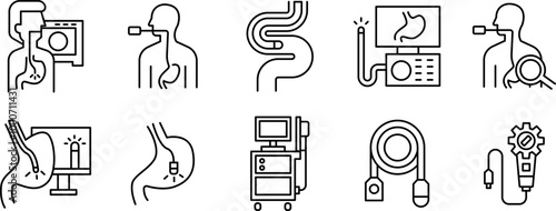 endoscopy icon set