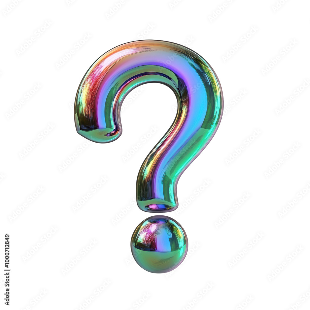 Bold 3D Question Mark: A vibrant, three-dimensional question mark with a glossy finish and a bright color, such as blue or green. png, transparent background. Bold 3D Question Mark: A vibrant, three-dimensional question mark with a glossy finish and a bright color, such as blue or green. png, transparent background.