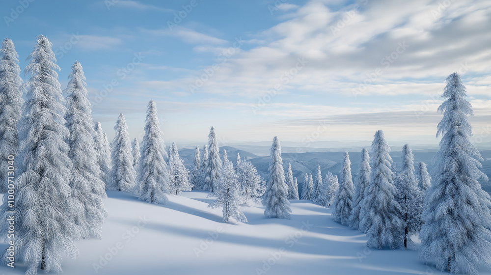 Fototapeta premium Majestic sunset in the winter mountains landscape. Dramatic sky.