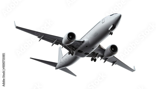 Passenger plane on a transparent background