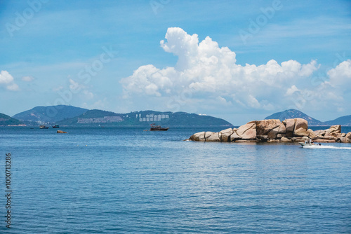 Canvas Print The beautiful seascape of the calm ocean from the favorite holiday destination o
