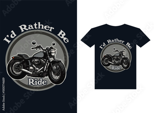 I am rather be Ride Tshirt design template. photo