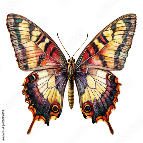 Realistic Butterfly: A highly detailed, realistic illustration of a butterfly. png, transparent background. photo