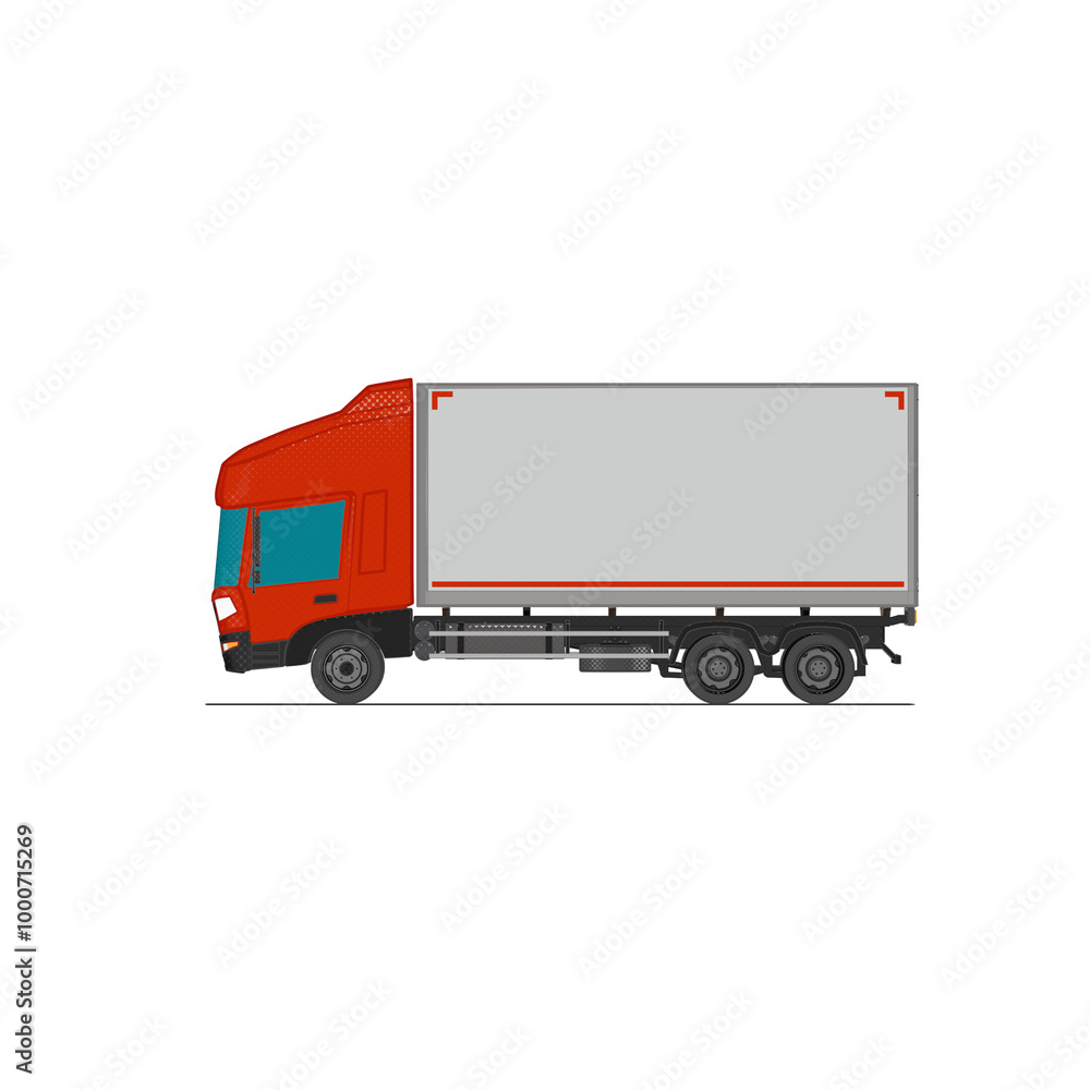 3D Isometric Cargo Truck Half Tone Vector Illustration Modern RedCabine and White Van Intercity Delivery Vehicle 6x4Design for Logistics Transport Presentation Social Media Video Promo Left 3D Isometric Cargo Truck Half Tone Vector Illustration Modern RedCabine and White Van Intercity Delivery Vehicle 6x4Design for Logistics Transport Presentation Social Media Video Promo Left
