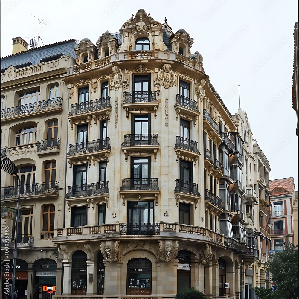 Fototapeta premium Facade of old buildings.