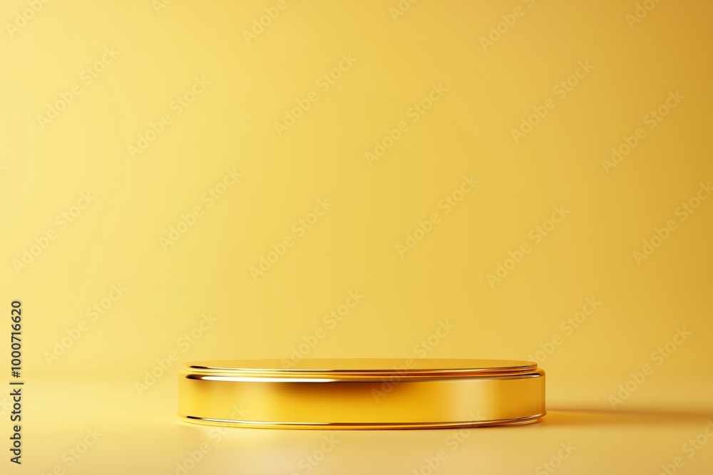beautiful empty golden metallic podium with Christmas baubles beautiful empty golden metallic podium with Christmas baubles