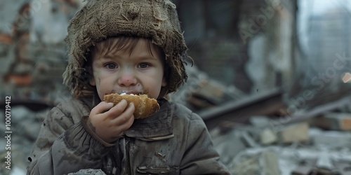 Child's Resilience Amidst Devastation