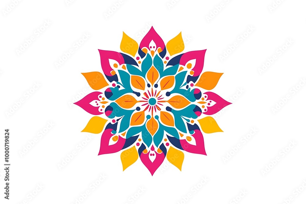 Mandala Round Ornament Pattern. Decorative pattern in oriental style. Ethnic Mandala With Colorful Mandala Round Ornament Pattern. Decorative pattern in oriental style. Ethnic Mandala With Colorful