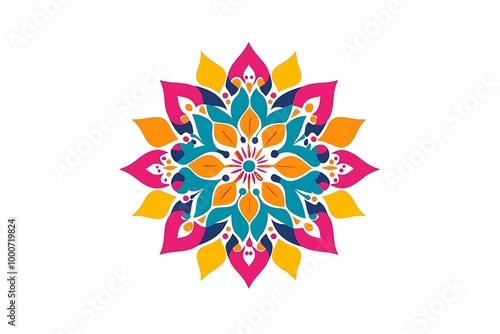 Mandala Round Ornament Pattern. Decorative pattern in oriental style. Ethnic Mandala With Colorful