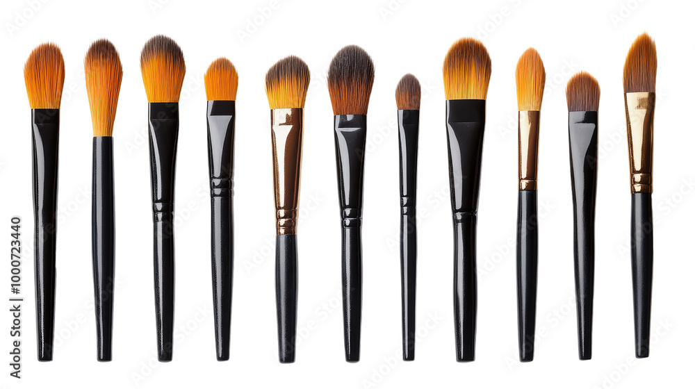 set of brushes isolated on white background set of brushes isolated on white background