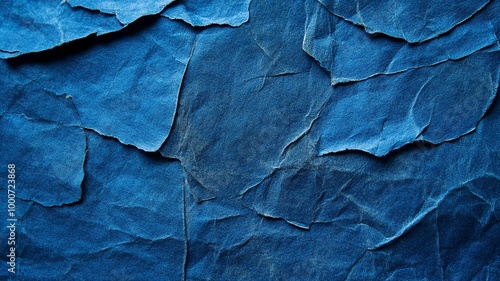 Wallpaper Mural Macro Shot of Handmade Blue Paper Texture .generative ai Torontodigital.ca