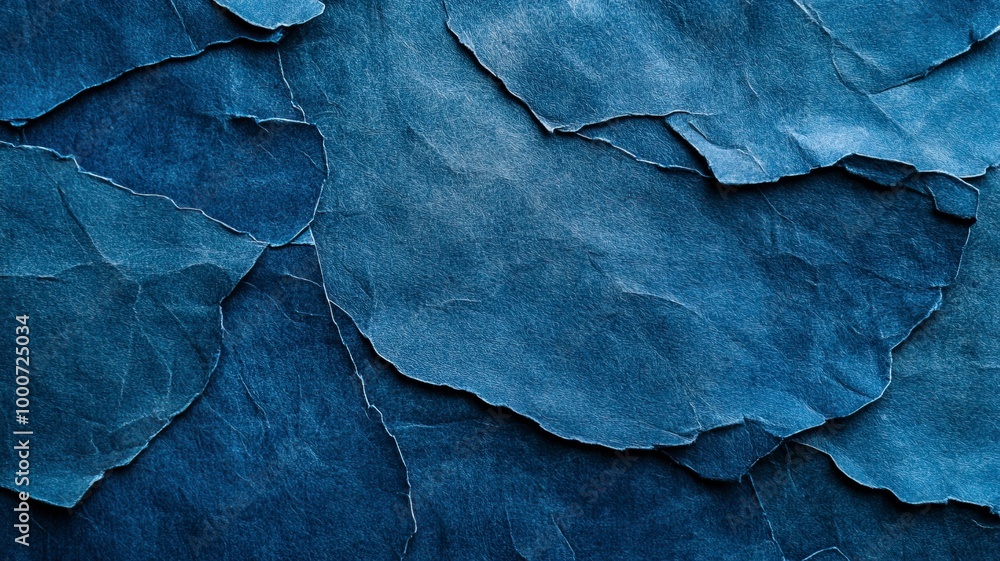 Fototapeta premium Macro Shot of Handmade Blue Paper Texture .generative ai