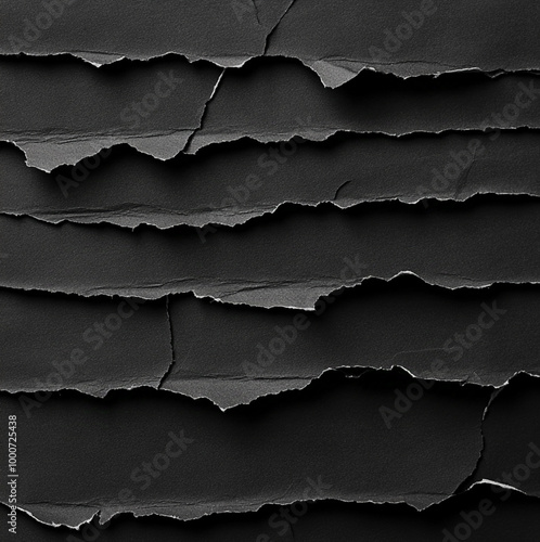 black torn paper texture photo