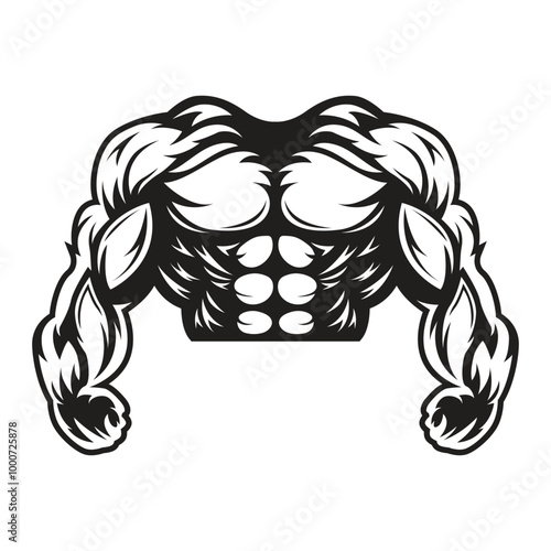 Illustration of muscular body silhouette