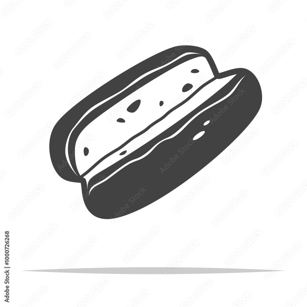 Empty hot dog bun icon transparent vector isolated Empty hot dog bun icon transparent vector isolated