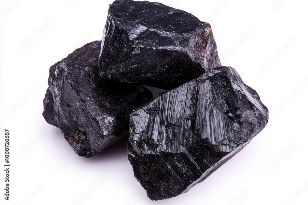 Rough black mineral rock formation Rough black mineral rock formation