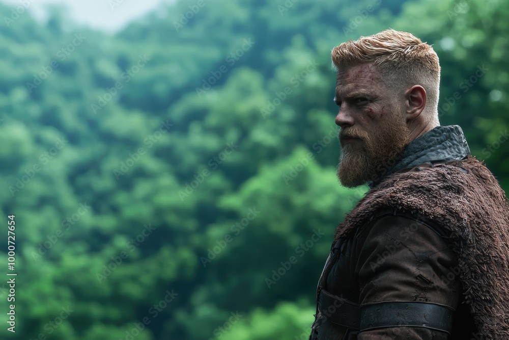 Rugged bearded man in the wilderness Rugged bearded man in the wilderness