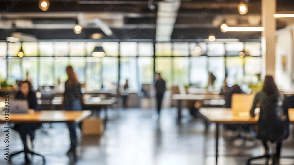 A lovely blurred background of a well-lit, modern office space featuring large panoramic windows and attractive lighting. A lovely blurred background of a well-lit, modern office space featuring large panoramic windows and attractive lighting.