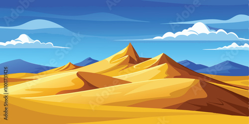 Desert landscape with blue sky vector illustration