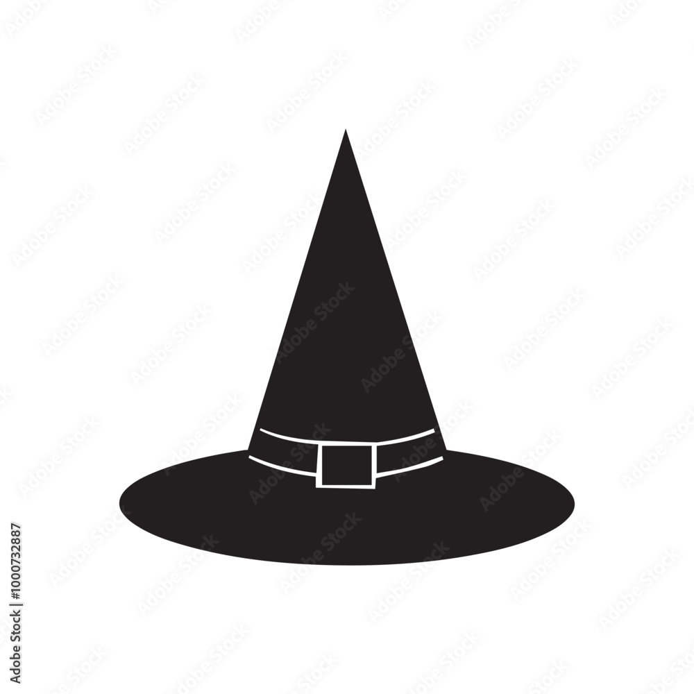 Fototapeta premium halloween hat Vector illustration in black and white - Halloween Clipart Design Sublimation