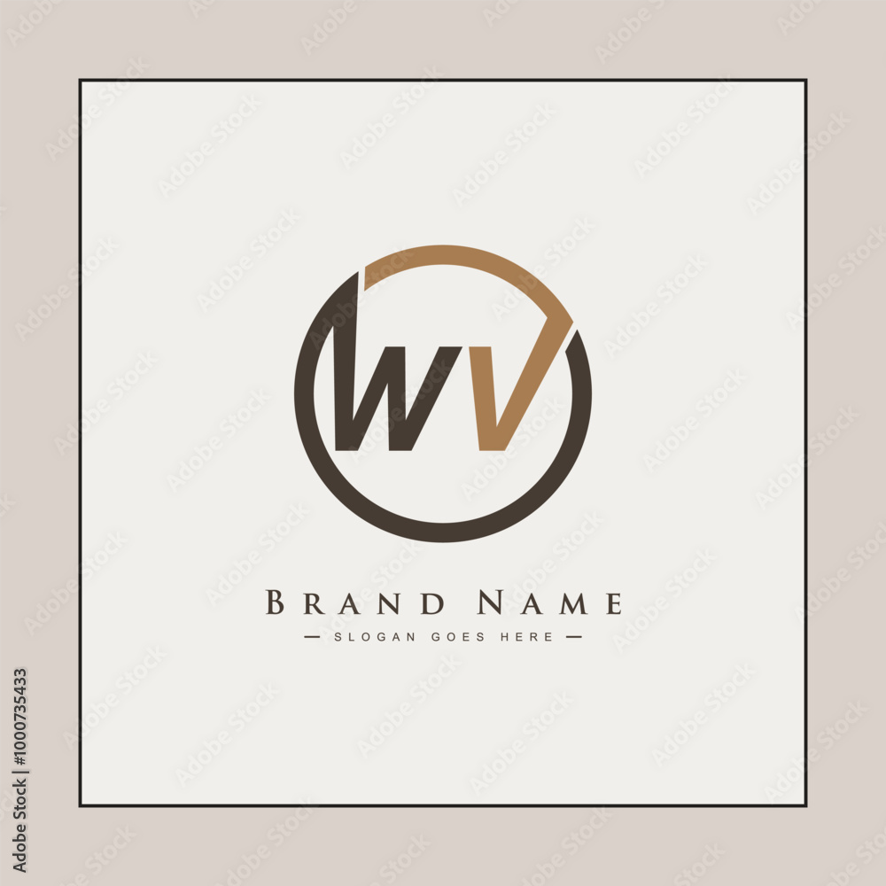 Vector Template for Initial Letter WV Logo - Elegant Monogram Logo for Alphabet W and V Vector Template for Initial Letter WV Logo - Elegant Monogram Logo for Alphabet W and V