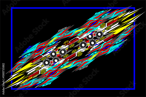 abstract racing background vector design, wrap car with unique line pattern