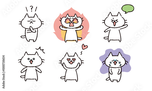 かわいい猫のイラストセット