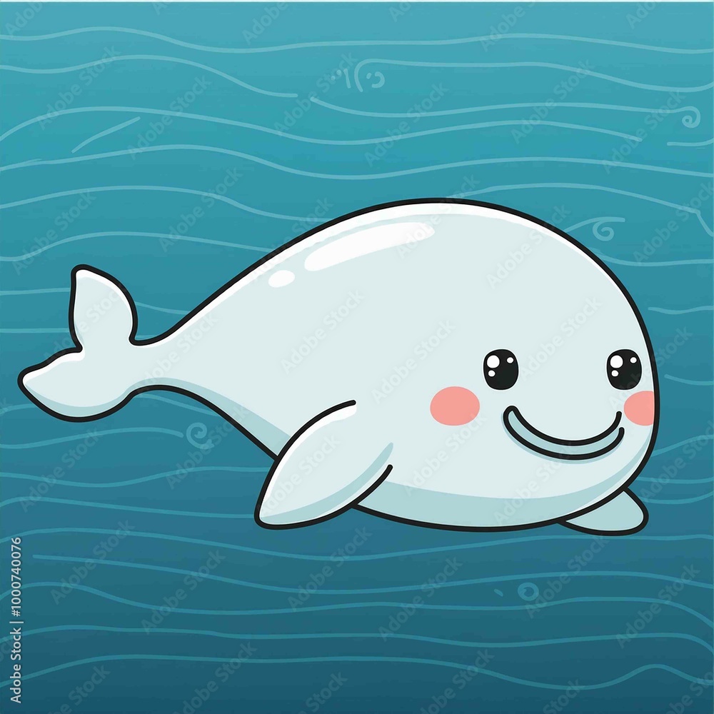 Funny Cute Beluga Whale Vector Funny Cute Beluga Whale Vector