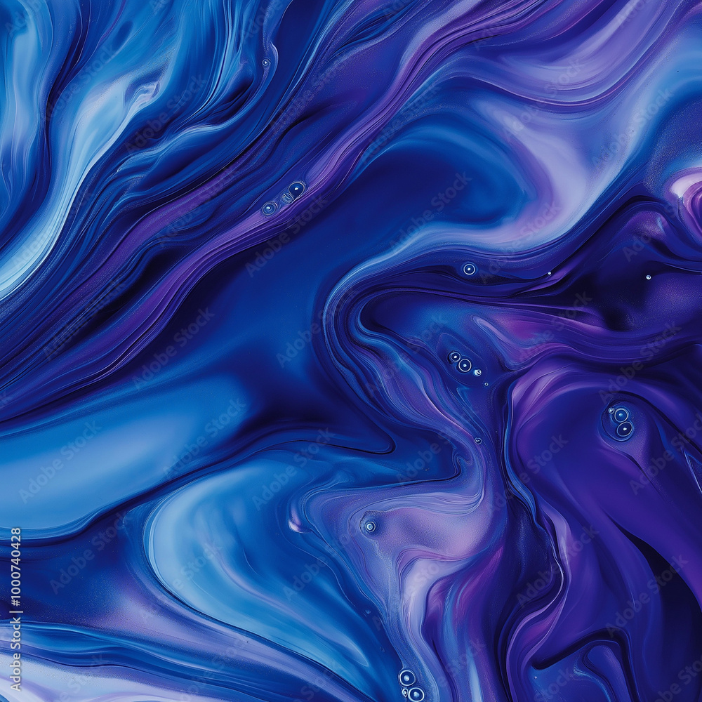 Abstract Fluid Art with Shades of Blue and Violet Swirling Patterns Abstract Fluid Art with Shades of Blue and Violet Swirling Patterns